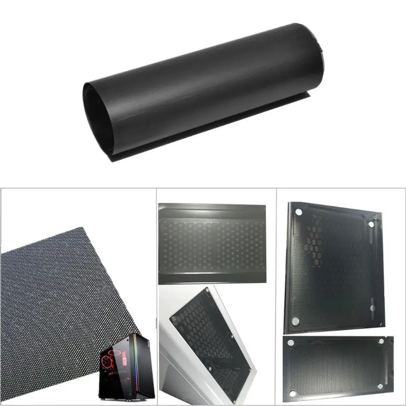 F3MA Dustproof Computer Mesh PVC Mesh Net Cover Guard para Speaker Fan Cooler para Case Chassis Dust Filter Network Net para Cas