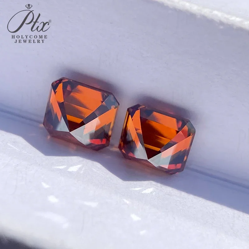 Moissanit-Diamant Asscher Oval Birnenförmiger Schliff mit GRA-Zertifikat Granatfarbe VVS1 Reinheit Perlen für Schmuckherstellung Charms – Detail 7