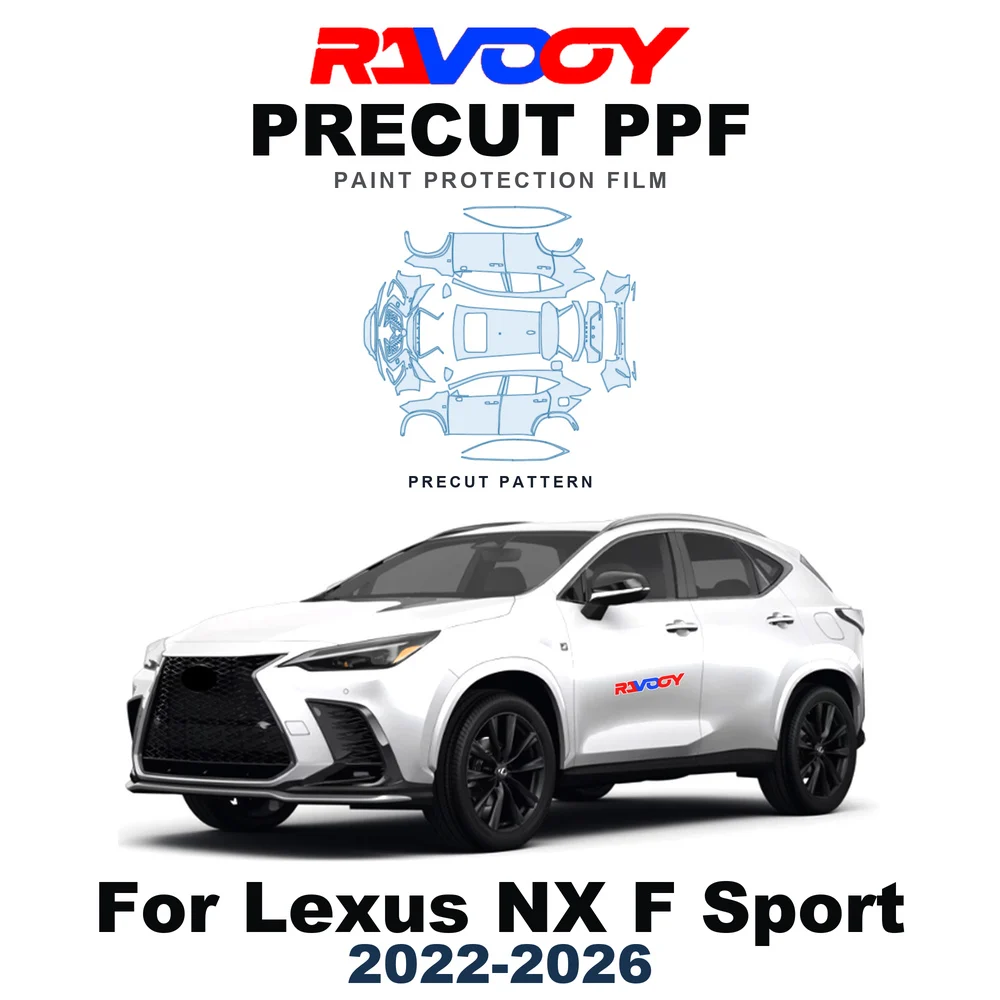 Precut PPF For Lexus NX F Sport 2022-2026 8.5mil TPU Paint Protection Film Bumper Headlight Self-Healing Clear Kit Fenders Roof