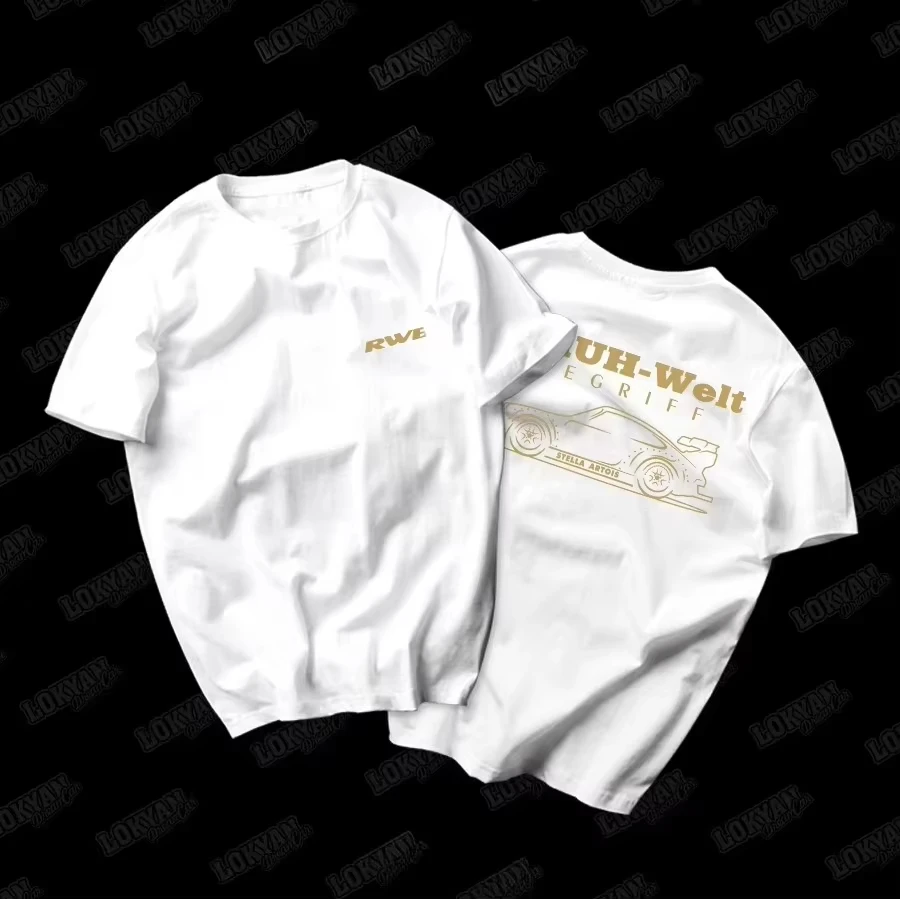2026 New  Casual Japanese Classic JDM POten Clean RWB Printed Short Sleeve Motorcycle Graphic Breathable Casual T-shirt