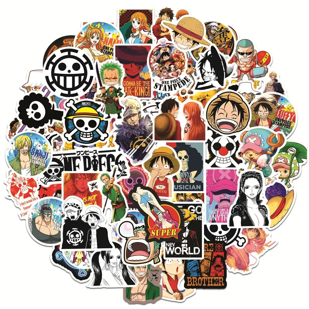 100pcs Varied Anime Stickers One Piece Demon Slayer Dragon Ball Haikyuu Cute Sticker Pack Laptop Skin Waterproof Phone Case