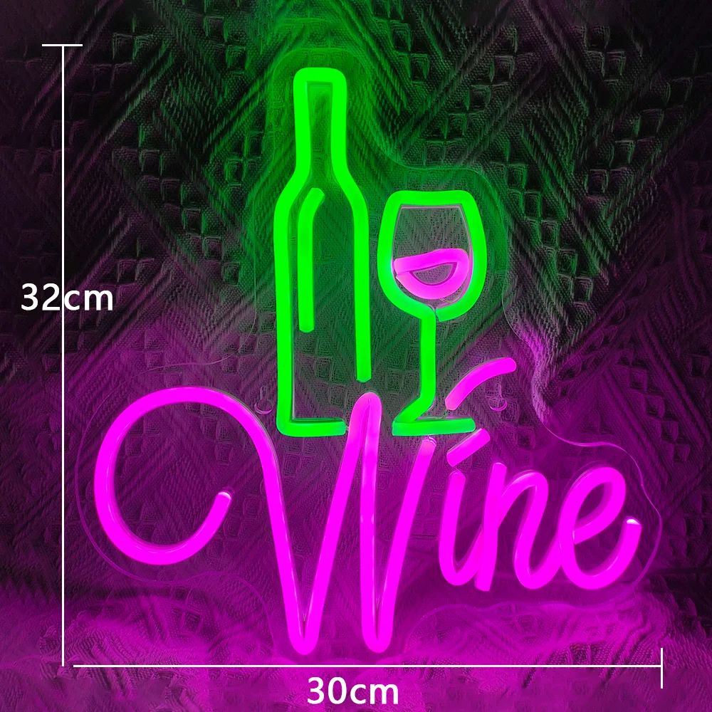 Imagem -04 - Led Neon Sign For Room Wall Decor Alimentado por Usb Acrílico com Interruptor Vinho Tinto Festa Bar Clube Homem Caverna Art Logo Shop Decor