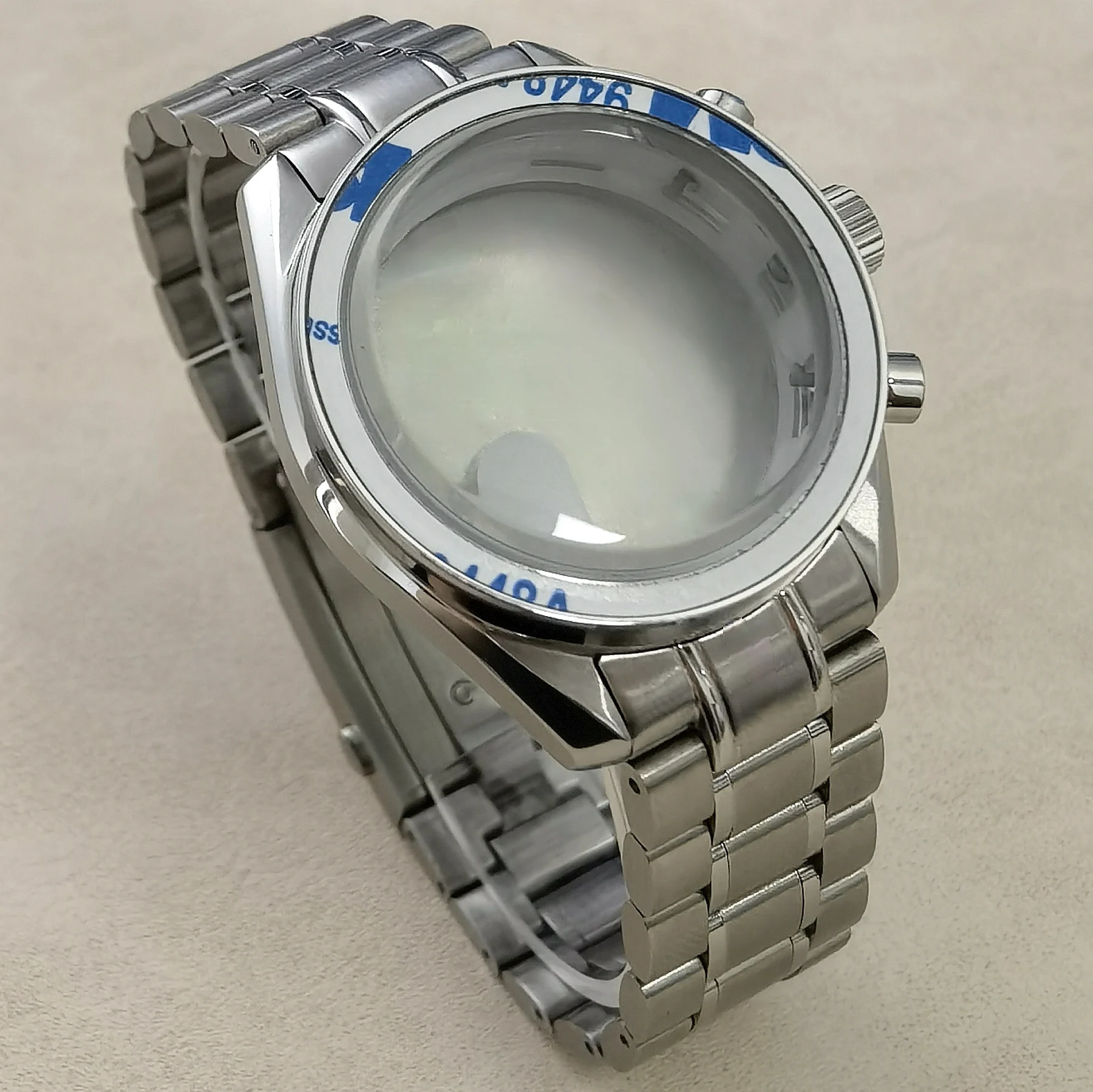 Корпус из нержавеющей стали VK63, 40 мм, ремешок Moonswatch, стильная задняя крышка с луной, подходит для VK63, кварцевый механизм, серебристые аксессуары для часов