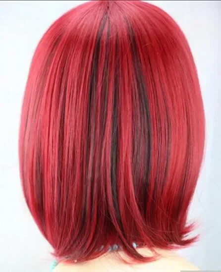 FREE SHIPPING + Hot Sell! Popular Death Note red and black Short Stylish Anime Cosplay Wig