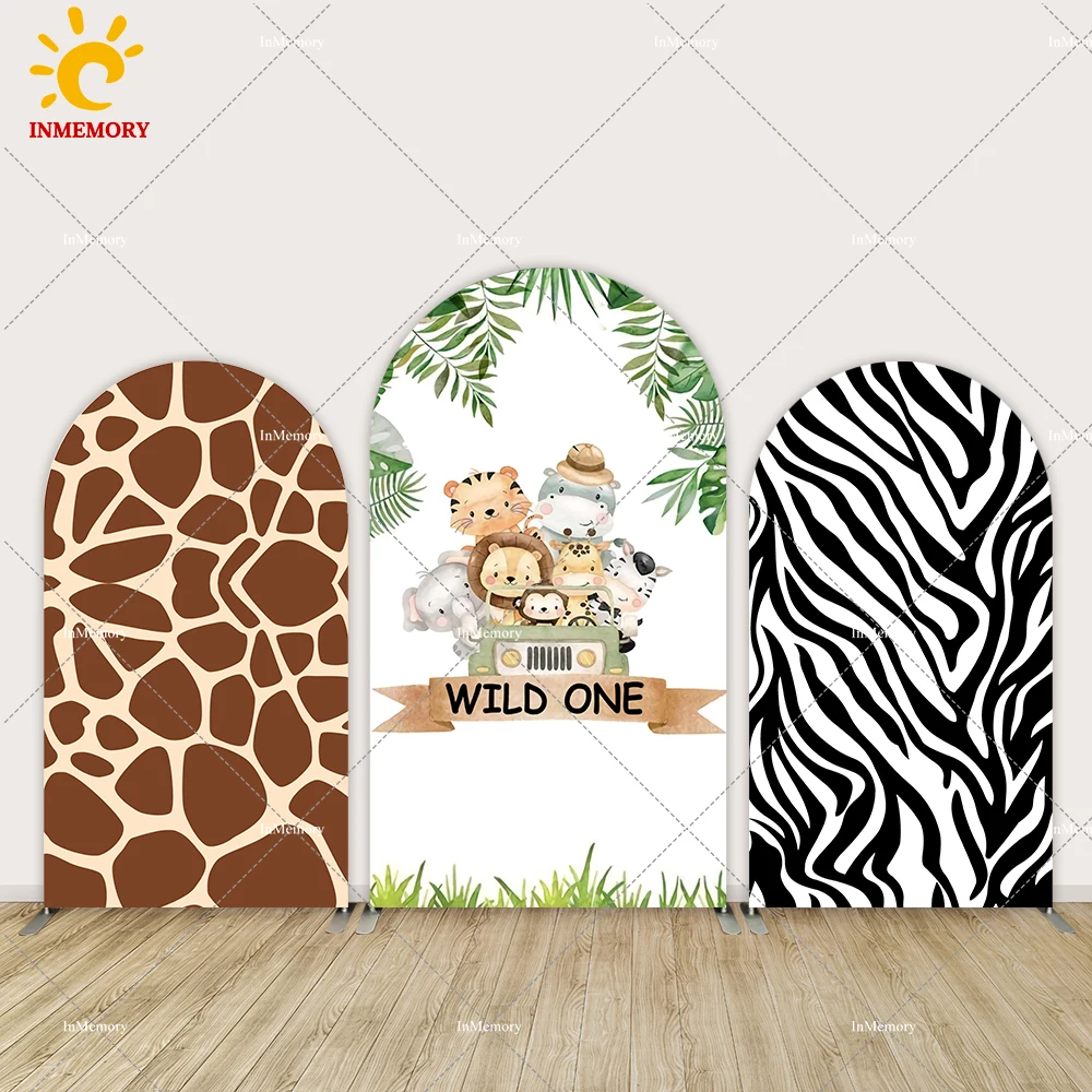 Baby Boy Wild One Chiara Wall Arched Cover Backdrop Safari first Birthday Party Decoration Animals Baby Shower Photo Background