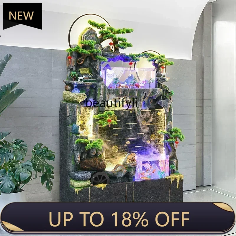 

P178 K18 A26 Lucky rockery flowing water ornament circulating water fountain living room floor decoration screen