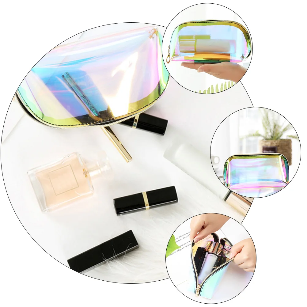 

3pcs Tpu Bag Large Capacity Waterproof Travel Makeup Storage Foldable Toiletry Bag With Zipper For Girls Women