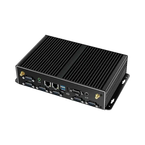 BEBEPC Fanless Industrial Mini PC i7-5500U 2xGigabit LAN 6xRS232 4xUSB3.0 2xUSB2. Support WiFi 4G LTE Linux Computer Win10 Ready
