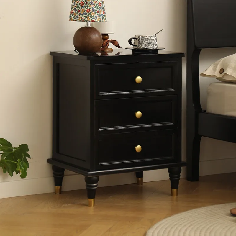 For Solid wood bedside table Bedroom bedside small bedside table Simple high-end rental room rack storage cabinet