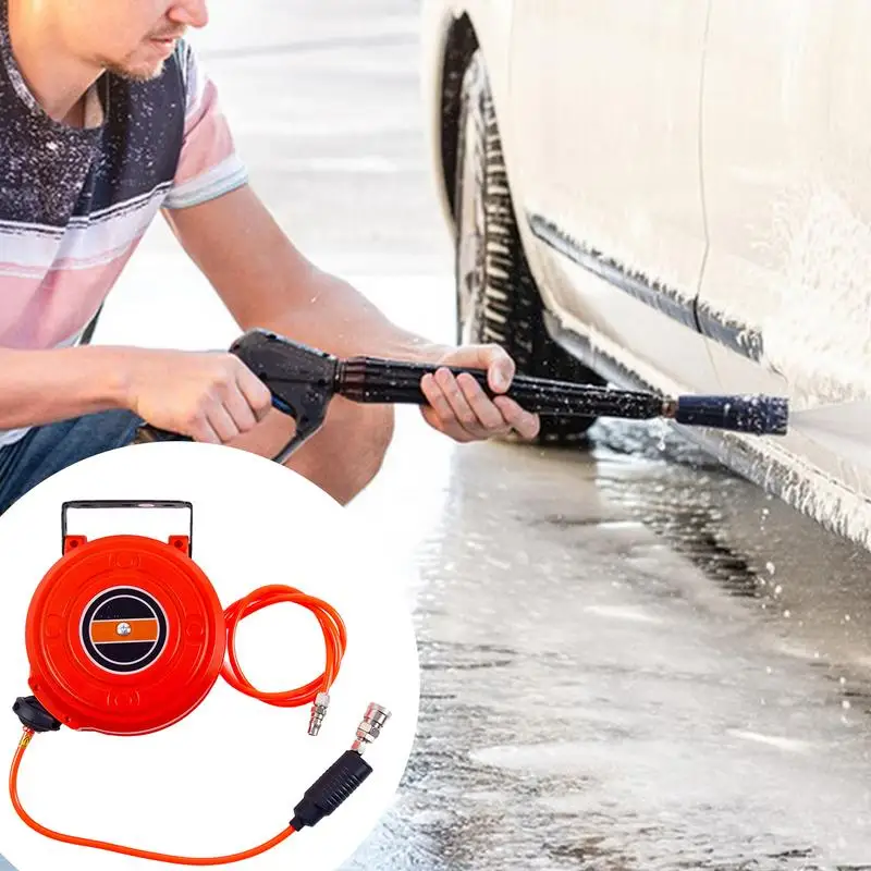 Air Compressor Hose Reel Auto Retractable Reel Telescopic Drum Hose Leak-Proof Swivel LineCompressor For Automobile Maintenance