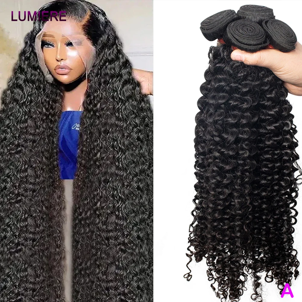 

Афро-Глубокие Кудрявые Вьющиеся Волнистые Пучки Человеческих Волос 100% Необработанные Девственные Волосы Мокрые И Волнистые Наращивание Волос 3/4 Пучок Угода 18А