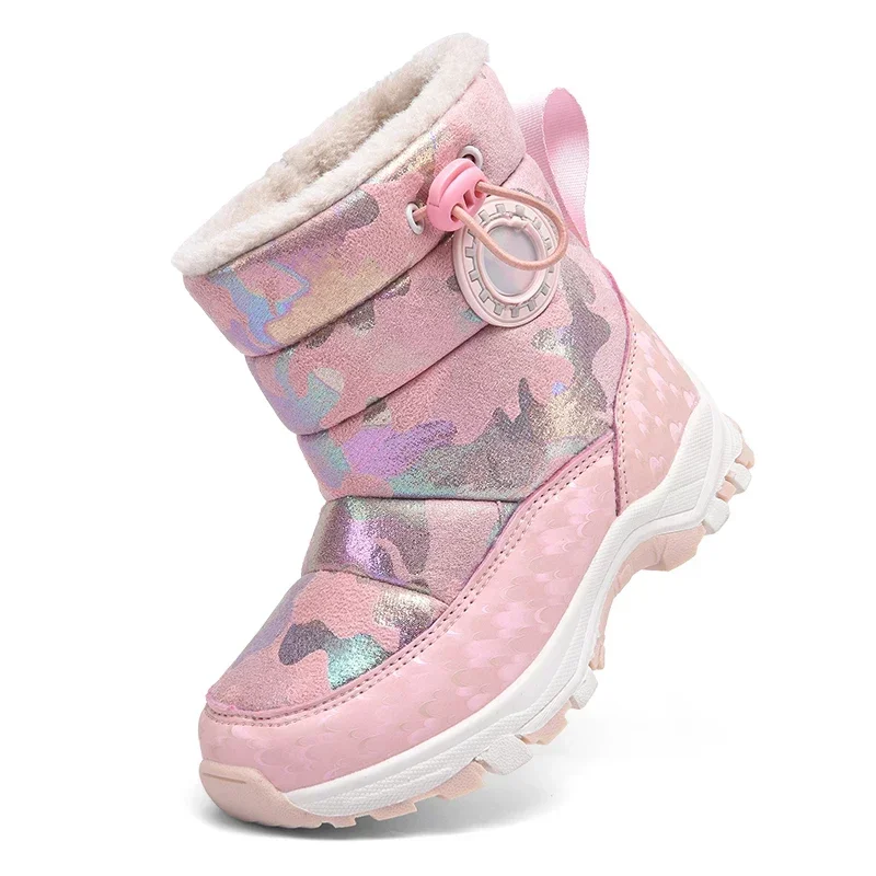 

Children Girls Snow Boots Boys Winter Shoes 5-10 Years for Toddlers Warm FUR Shoes Waterproof Plush Platsform Booties 9981