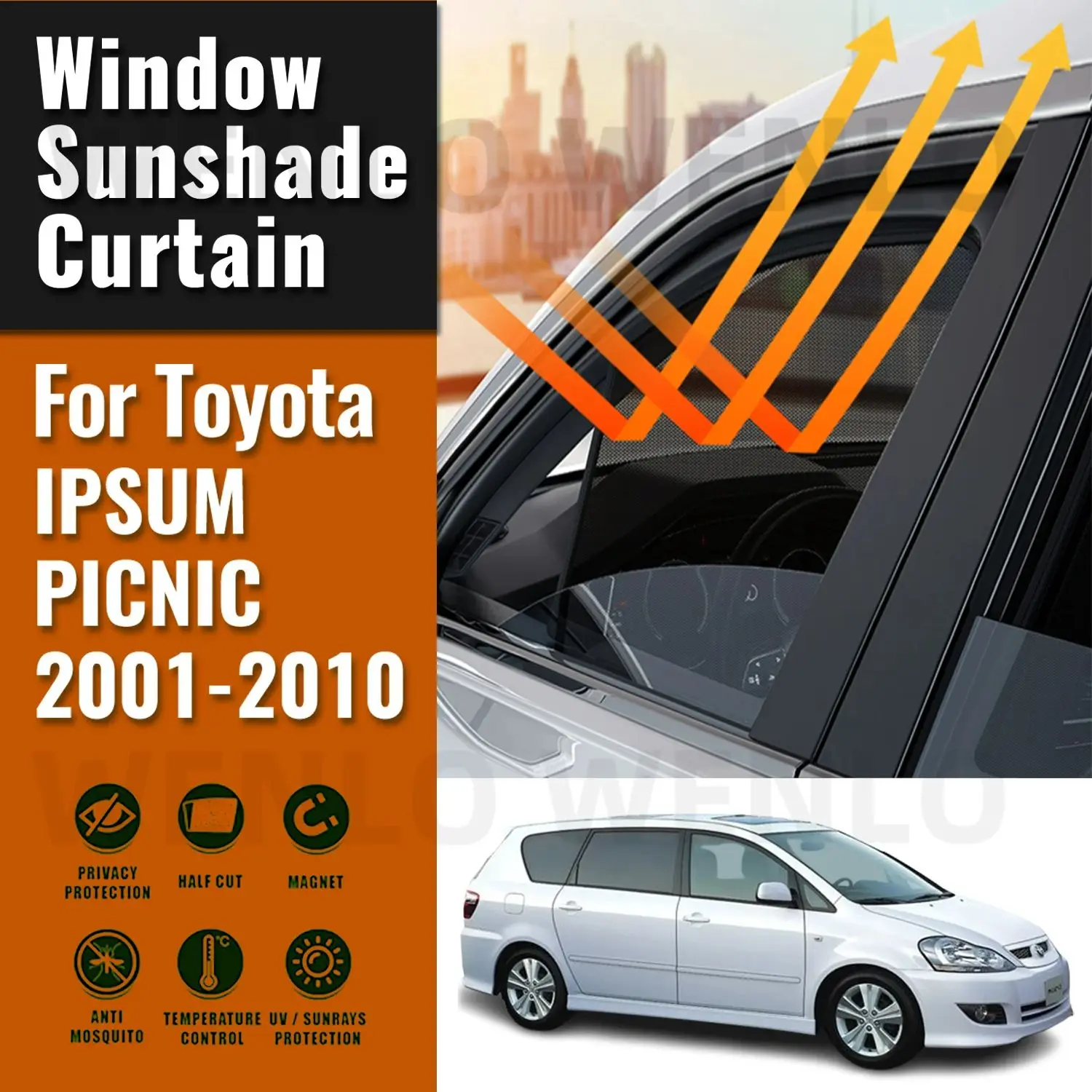 

For Toyota IPSUM PICNIC 2001-2008 2009 2010 Car Sunshade Shield Front Rear Windshield Curtain Side Baby Window Sun Shade Visor