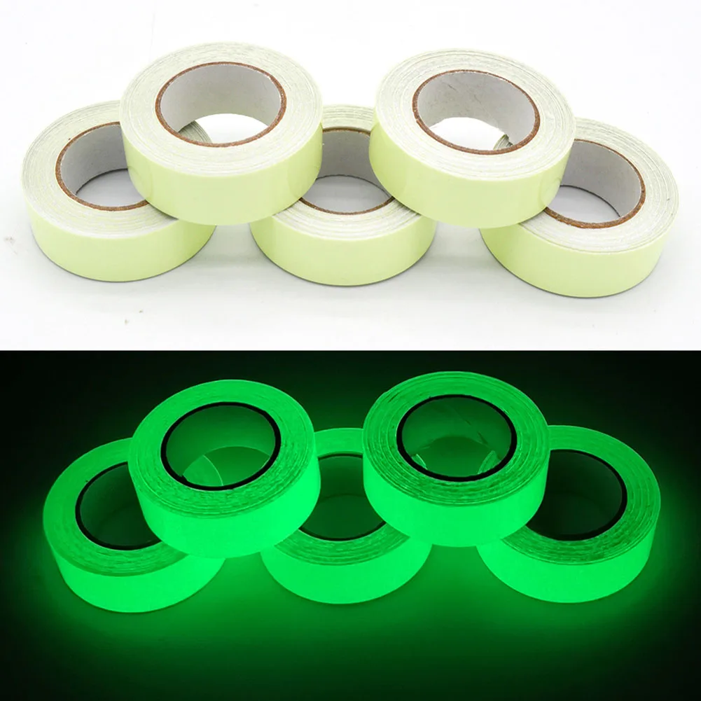 Removable Glow in The Dark Tape Fluorescent Tape 1cmx300cm Neon Tape Waterproof High Visibility for Theatres Staged & Dark Areas
