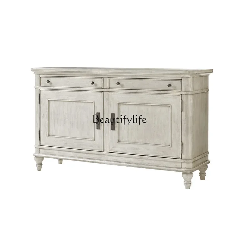 

American retro solid wood dining side cabinet, living room two-door entrance entrance cabinet