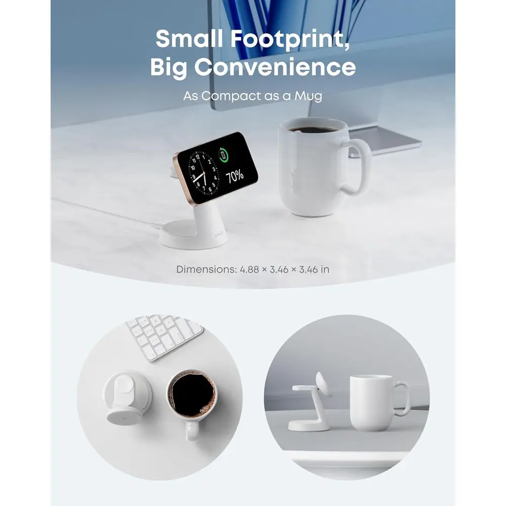 محطة شحن لاسلكية عالمية 3 في 1، متوافقة مع MagSafe بقدرة 15 وات، تدعم iPhone 17/16/15/14، وApple Watch، وسادات AirPods مع التكيف #3