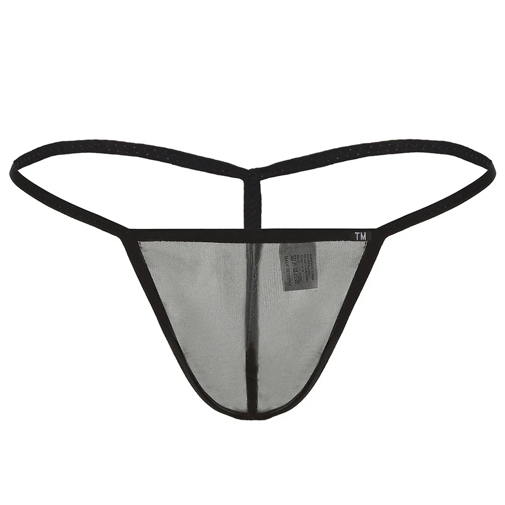 

Sexy Mesh Pouch Thongs G Strings For Men Transparent Breathable Underwear Sheer Minimal Coverage Bikini Briefs