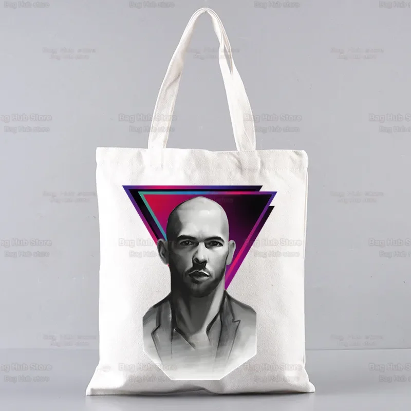 Andrew Tate Free Top G Shopper Bags กระเป๋าช้อปปิ้ง Tote Bag กระเป๋าสะพายไหล่ กระเป๋าผ้าแคนวาส กระเป๋าถือวิทยาลัยความจุขนาดใหญ่