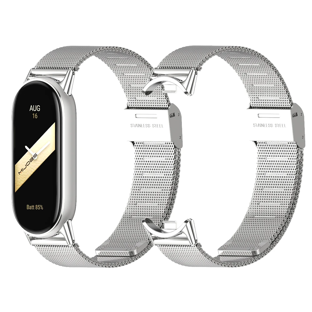 Correa De Repuesto De Acero Inoxidable Para Mi Band 10/9/8, Ajustable De 160-210 Mm, Estilo Elegante Y Fácil De Instalar