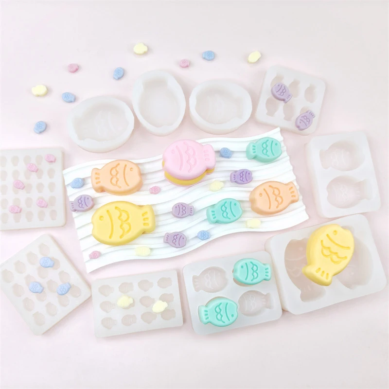 Silicone Mold For Baking Taiyaki Shaped Cake Mold Dessert Mold Non-Stick Mold For Wax Candle Making DIY Crafts Cookies Chocolate