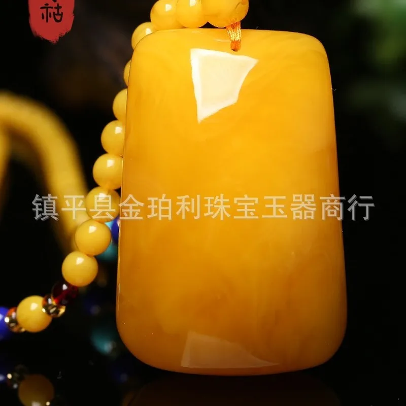 Gift: Second-generation pendant, water drop amber sweater necklace, unisex neck accessory