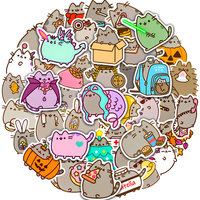 10/30/50/100PCS Cute Cartoon Kawaii Chunky Cat Stickers Cartoon Graffiti Decals DIY Laptop Phone Decoration Sticker Kids Toys