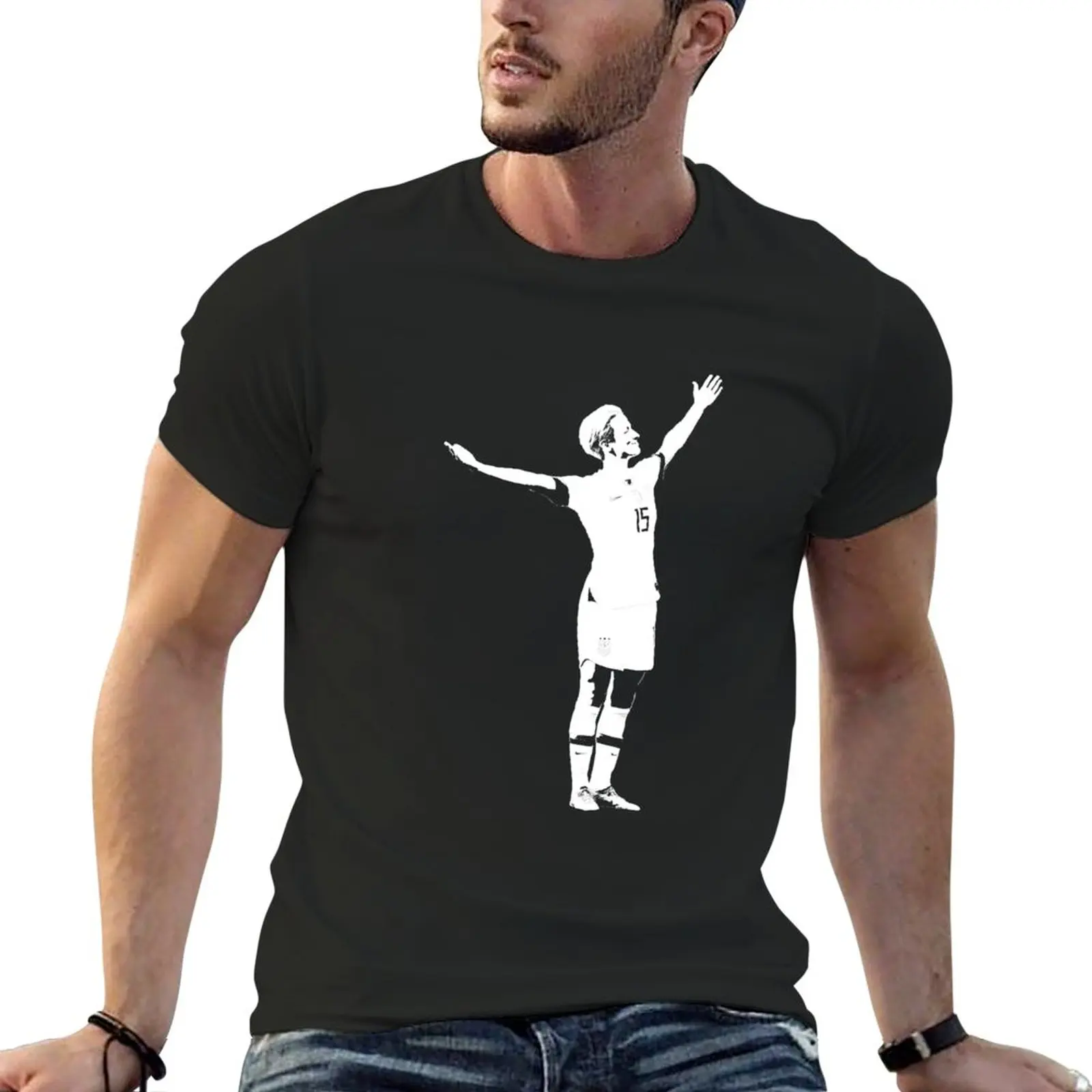 New Megan Rapinoe The Victory Pose - White Stencil T-Shirt T-Shirt custom t shirts summer top big and tall t shirts for men