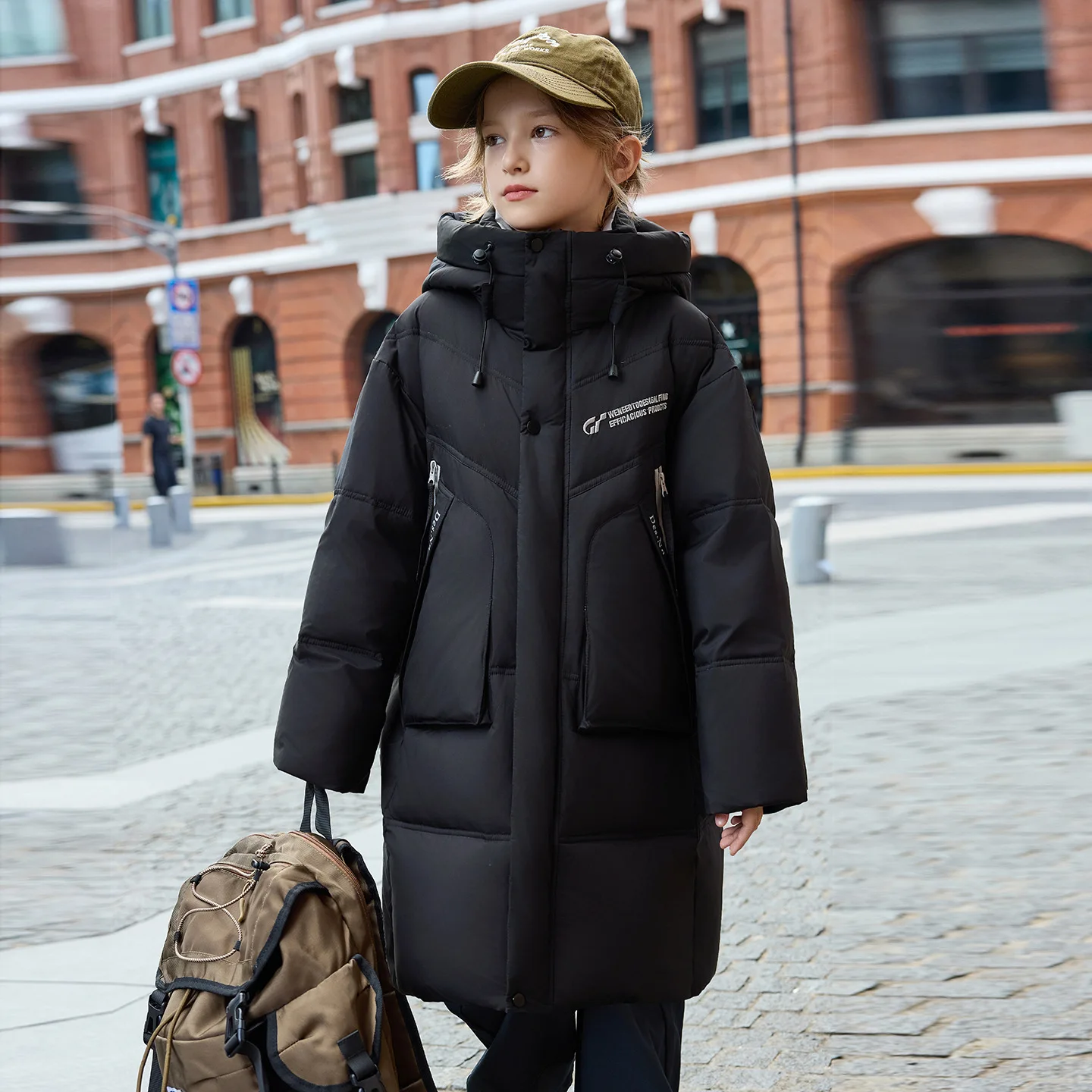 OLEKID 2025 Winter Children Girls Down Jacket Hooded Warm Long Teen Girl Jacket Coat 5-12 Years Kids Boys Parka Girls Outerwear