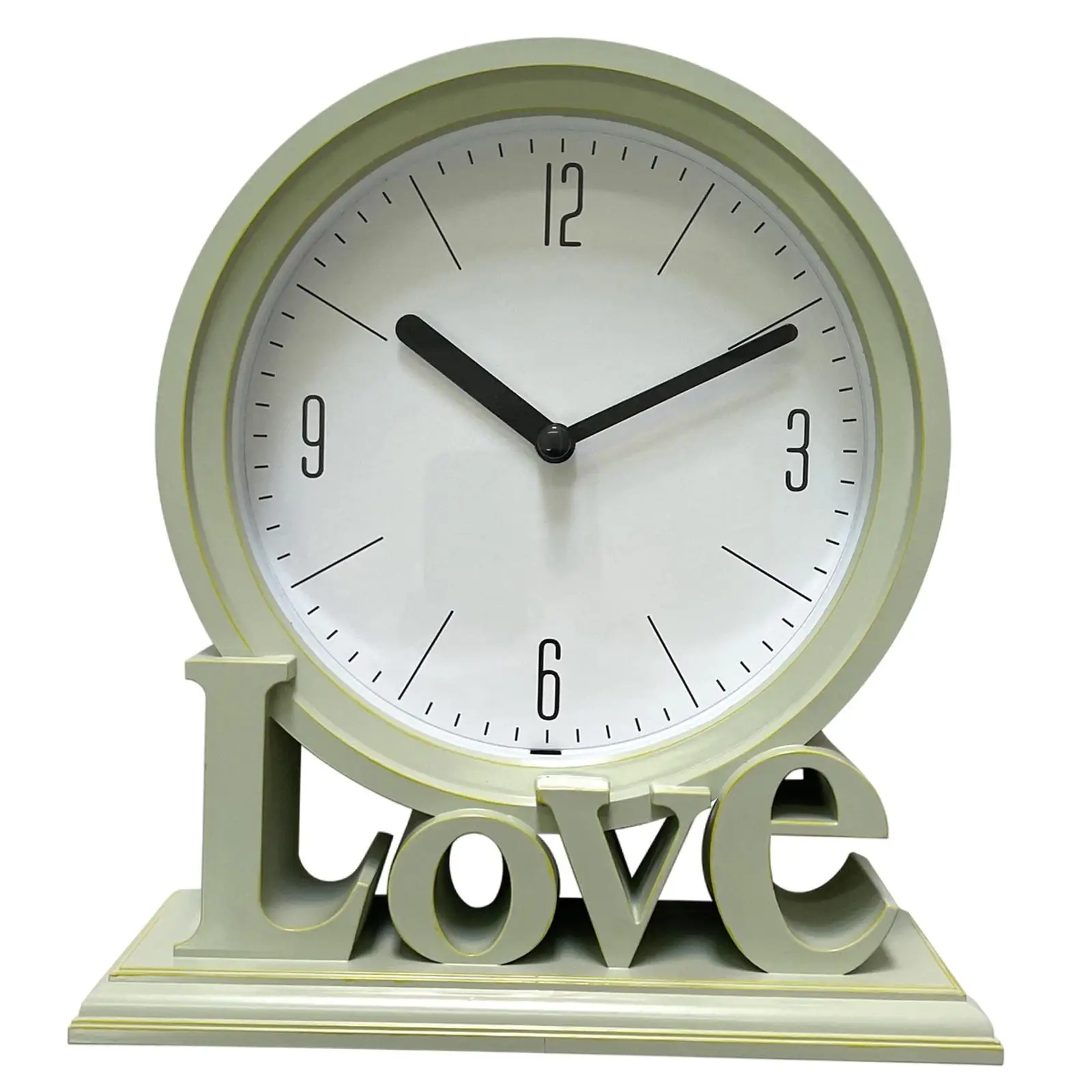 Geometric Table Clock Decorative Arabic ,Battery Operated, Silent for Home Tabletop