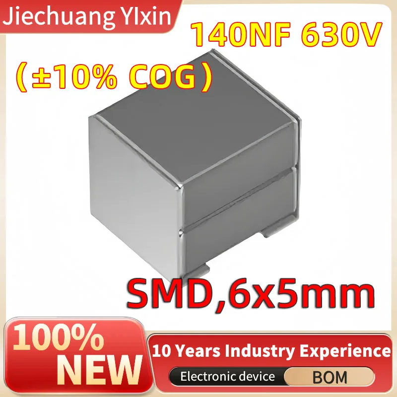 Metal Bracket Double-Layer Patch Capacitor SMD,6x5mm 140nF 630V ±10% C0G 2220/5750 Ceramic Condenser CKG57NC0G2J144K500JH 5PCS