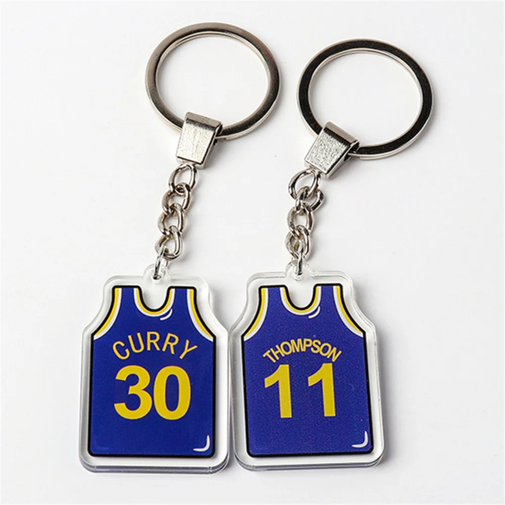 Sports Basketball Keychain Simple Digital Jersey Key Ring Boy Graduation Gift Basketball Fans Trinket Souvenir