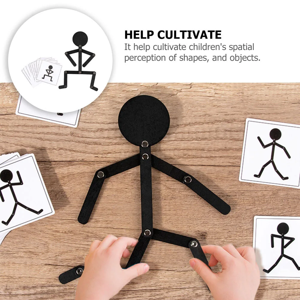 1Set Kinder Holz Puzzle Kleine Figur Spiel Pädagogisches Frühes Lernen Feinmotorik Entwicklung Kognitive Problem Lösung