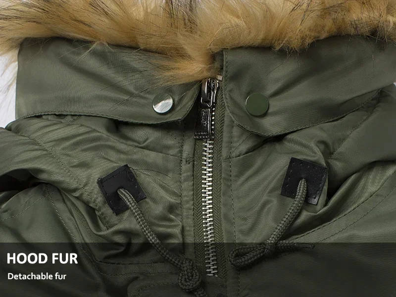 Large Size Military Plus Size Fur Hood Long Waterproof Windproof New Winter Parka Thick Men Outwear Jacket Coat USA SIZE Parkas