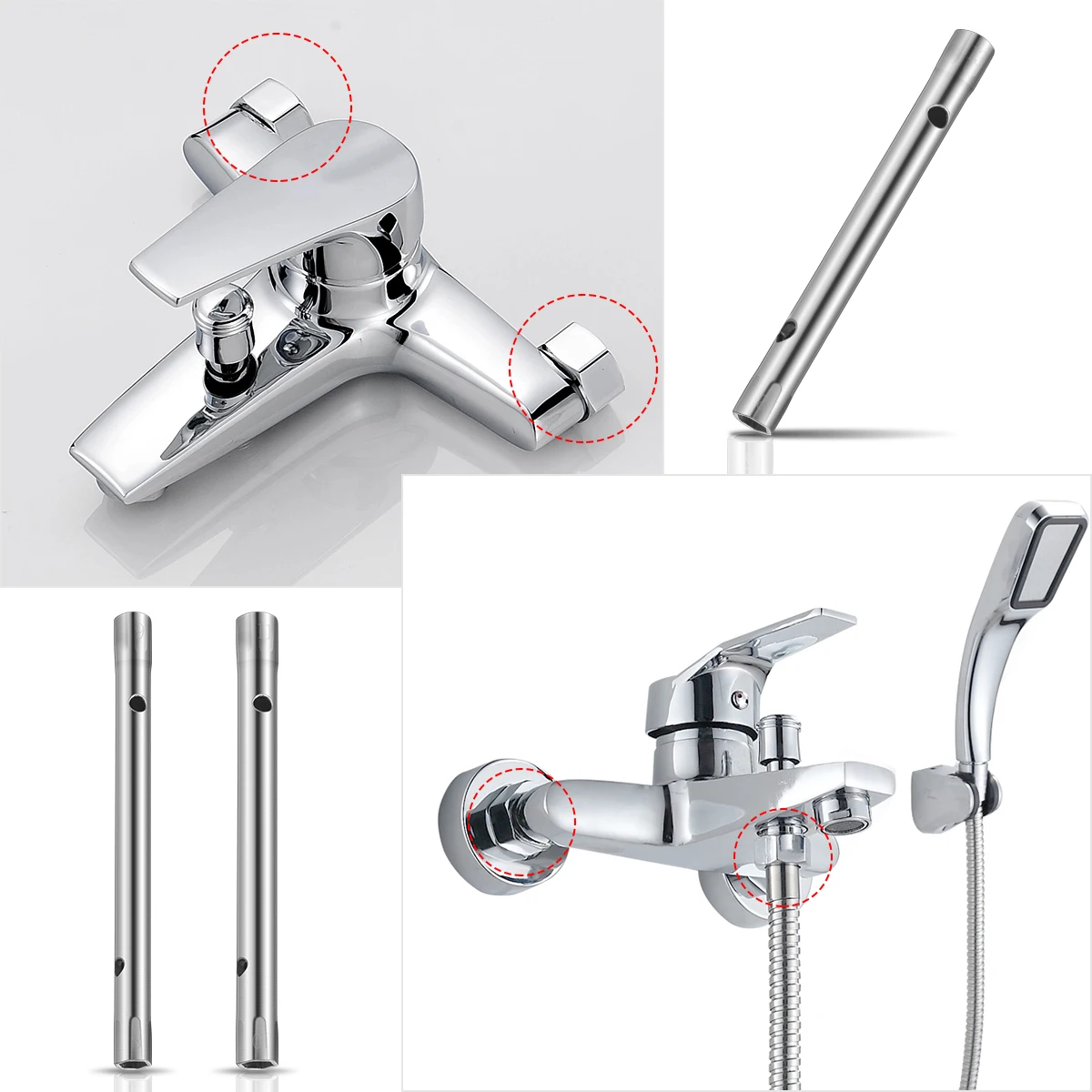 

3pcs Tap Spanner Set 8-9 10-11 12-13mm Long Reach Corrosion Resistant Metal Water Tap Tool Fittings Kitchen Faucet