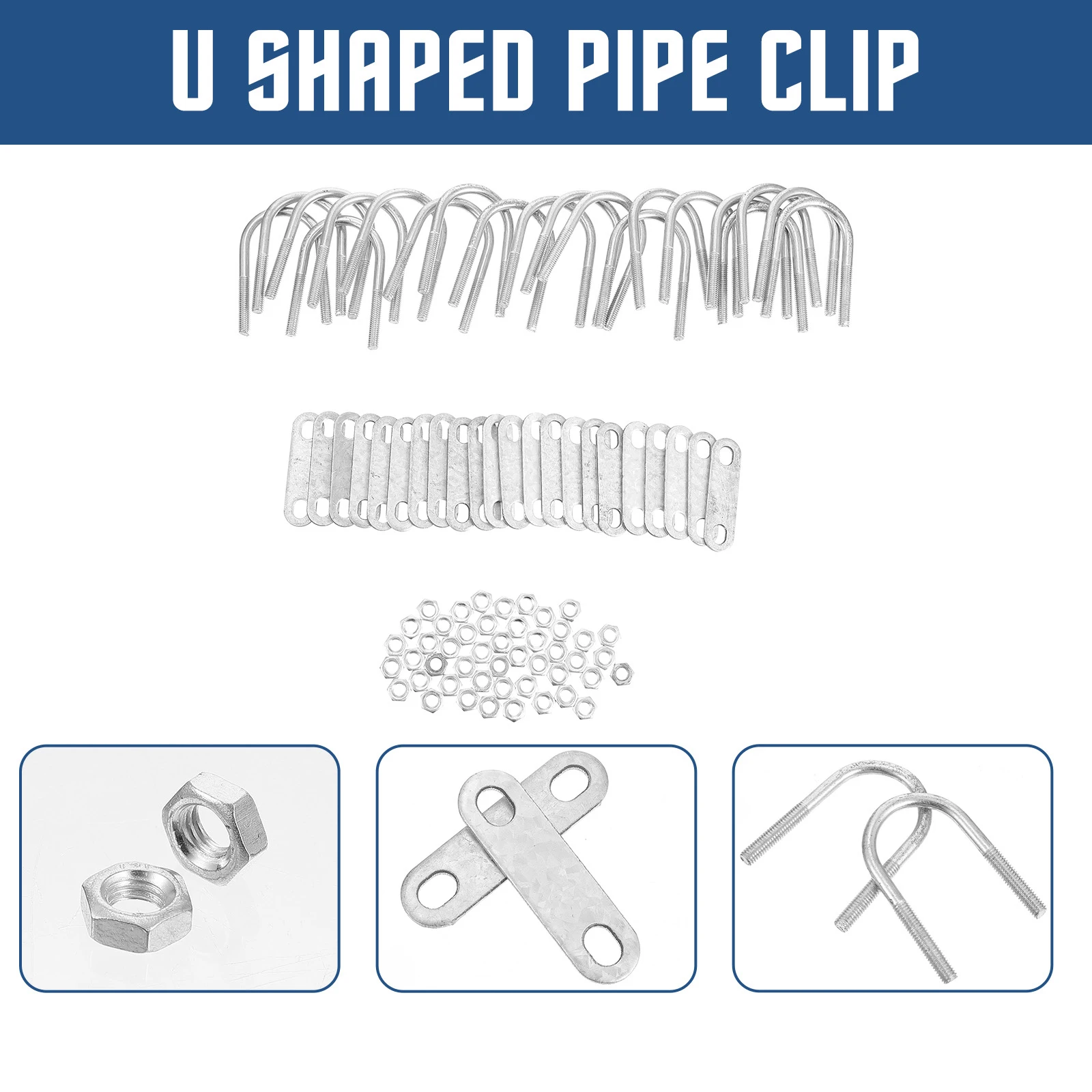 

U Shaped Pipe Clip Stainless Steel Tube Clamp Greenhouse Accessories Metal Bolt Fastening Product For Wood Pipes