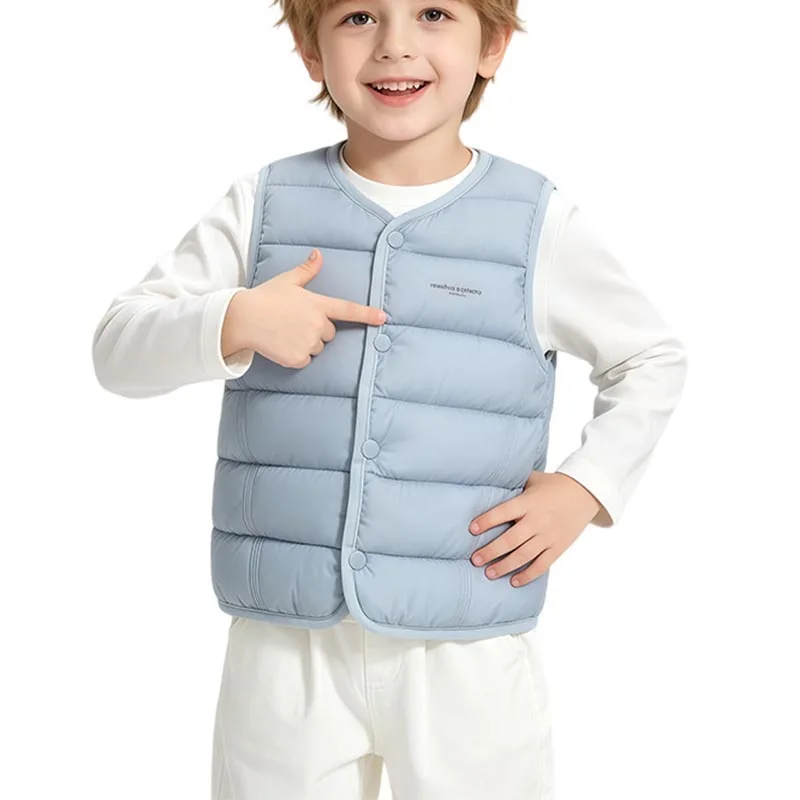 Children Autumn Winter Boys Solid Cotton Vest Layering Girls Children Warm Thermal Vest Baby Casual Wear Sleeveless Jacket