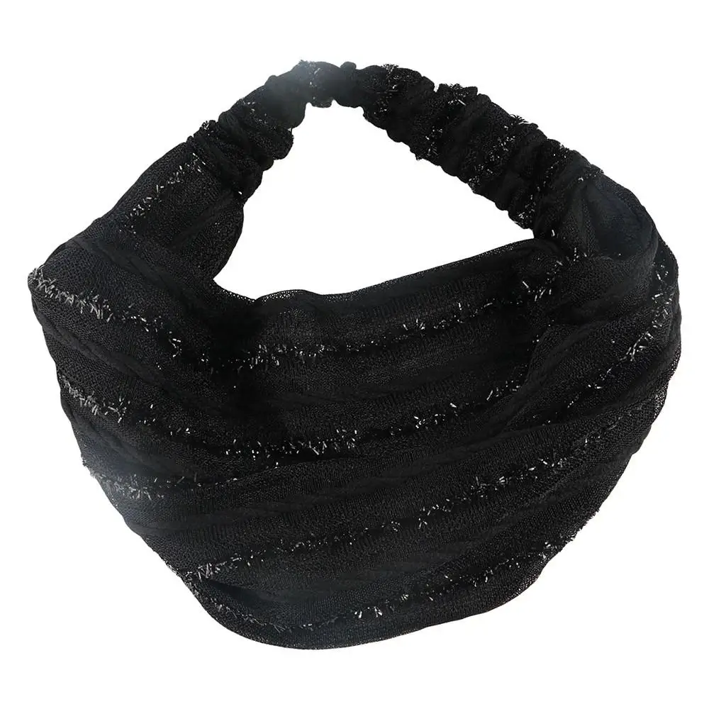 

Shiny Stripe Cover the White Hair Mother Hair Hoop Non Slip Women Headband Korean Headwear Wide Hair Band Mesh Hairbands