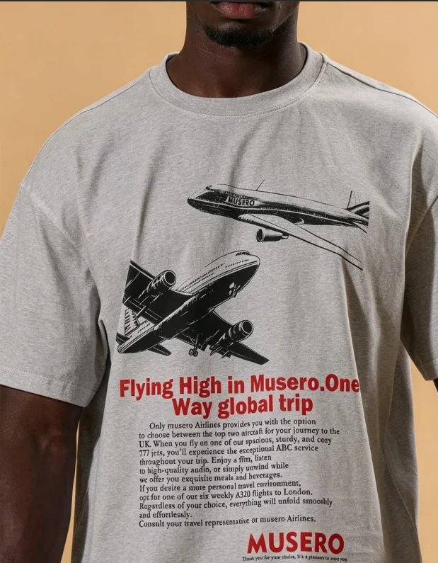2026 Aviation Travel Matching Print T‑Shirt Adults Kids Vintage Airline Poster Street Graphic Loose Short Sleeve Casual Tee