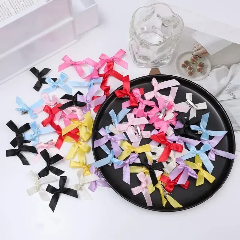 Colors Silk Ribbon Bowknot Hair Clip Y2K Fashion Sweet Ballet INS Cute Girl Barrettes Colorful Lace Women Bobby Pin  Accessories image 6