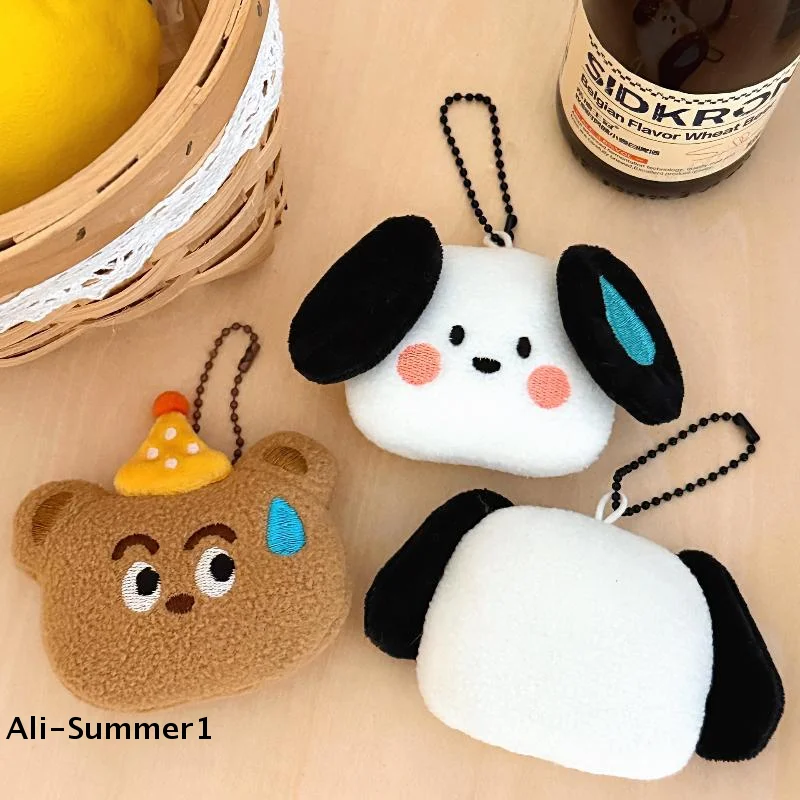 Portachiavi con orsetto di peluche a forma di cucciolo, decorazione da appendere per zaino, regalo piccolo per amici e coppie