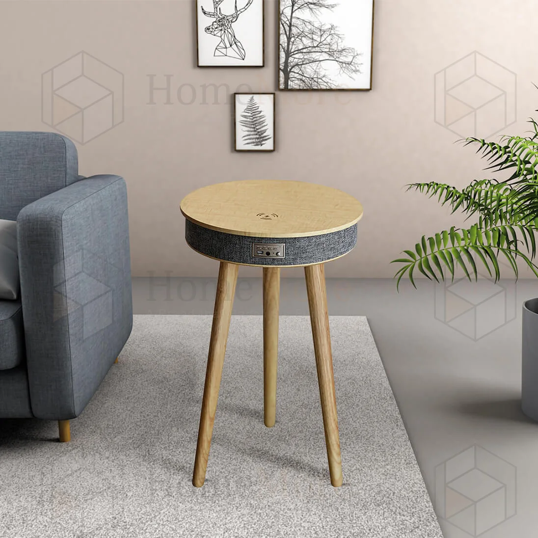 High End Portable Out Door Home Theatre Audio Surround Sound Wood Coffee Table Smart Wireless Charging HIFI Bt Speakers Box