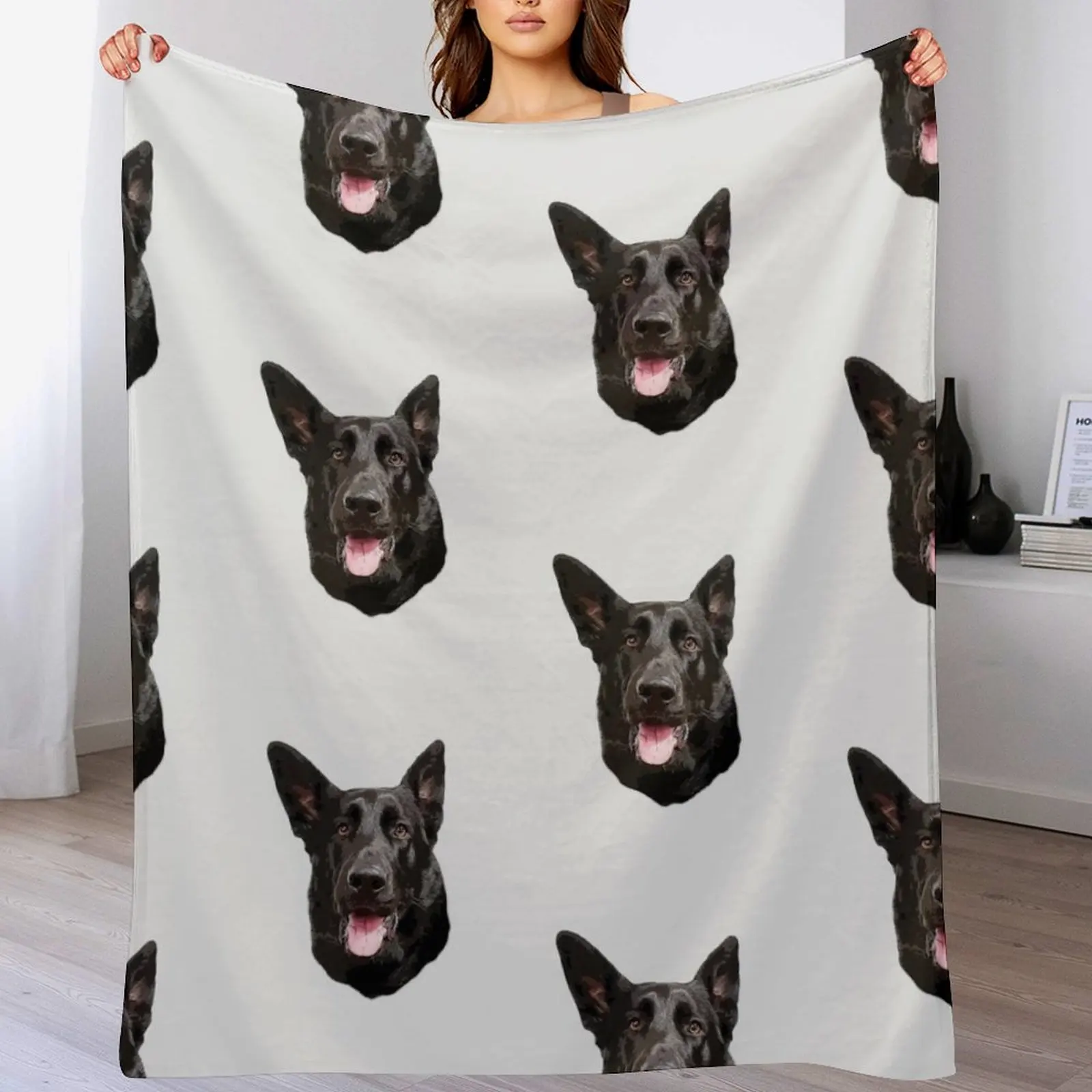 Black German Shepherd Dog - Stunning! Throw Blanket Hairy Stuffeds Blankets