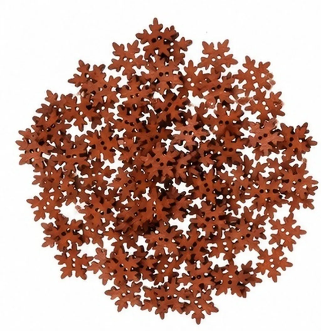 100Pcs 18Mm Snowflake Shape Wooden Buttons for Christmas Decor DIY Craft Projects Creative Development Decoration Button