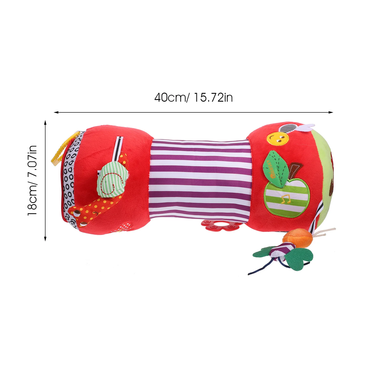 Oreiller à rouleau rampant pour nouveau-né, coussin doux multifonction rouge vin pour le développement du Fitness des bébés, améliore les compétences motrices