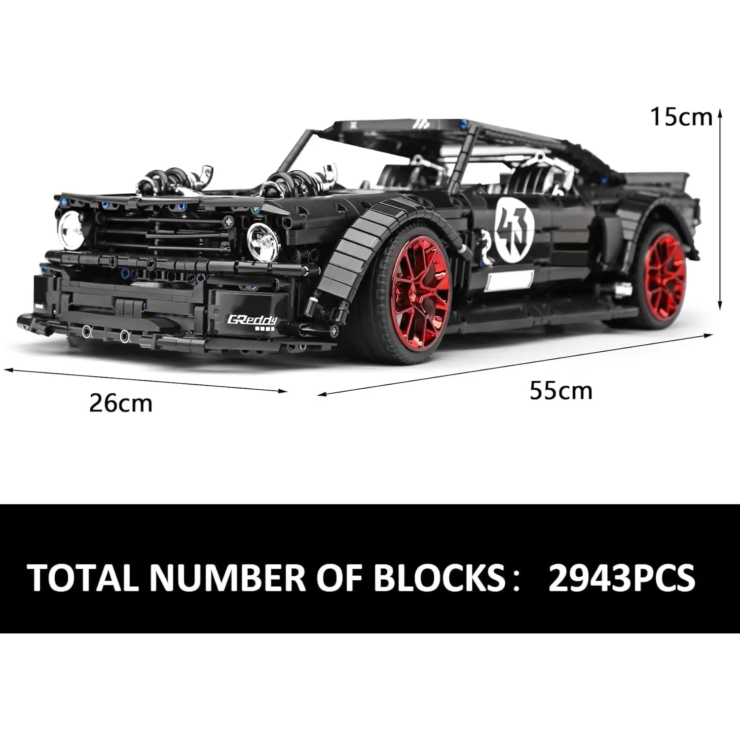 2943 pièces moule roi 13108 Mustang blocs de construction de voiture ensembles MOC voitures de sport Kits de construction cadeau pour les garçons Collections passionnés jouets