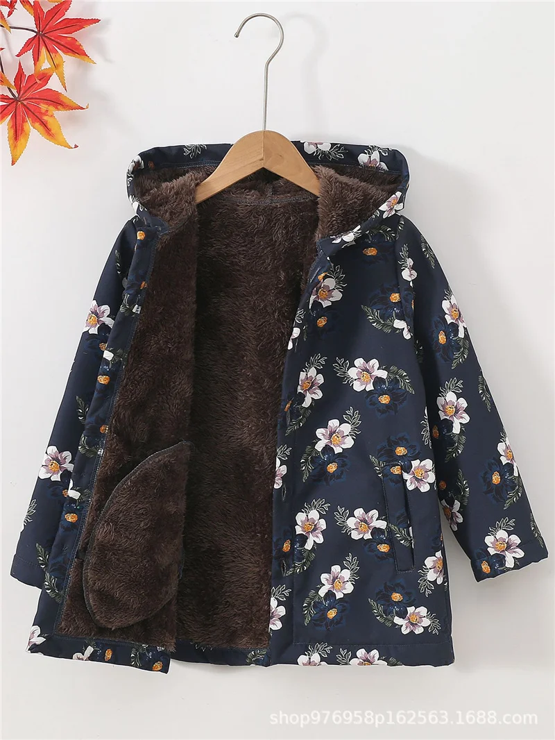 Kids Fleece Lined Jackets Winter Boys Thick Plus Velvet Warm Coats Children Hooded Cotton Outerwear Kids Padded Snowsuit Yk129 4