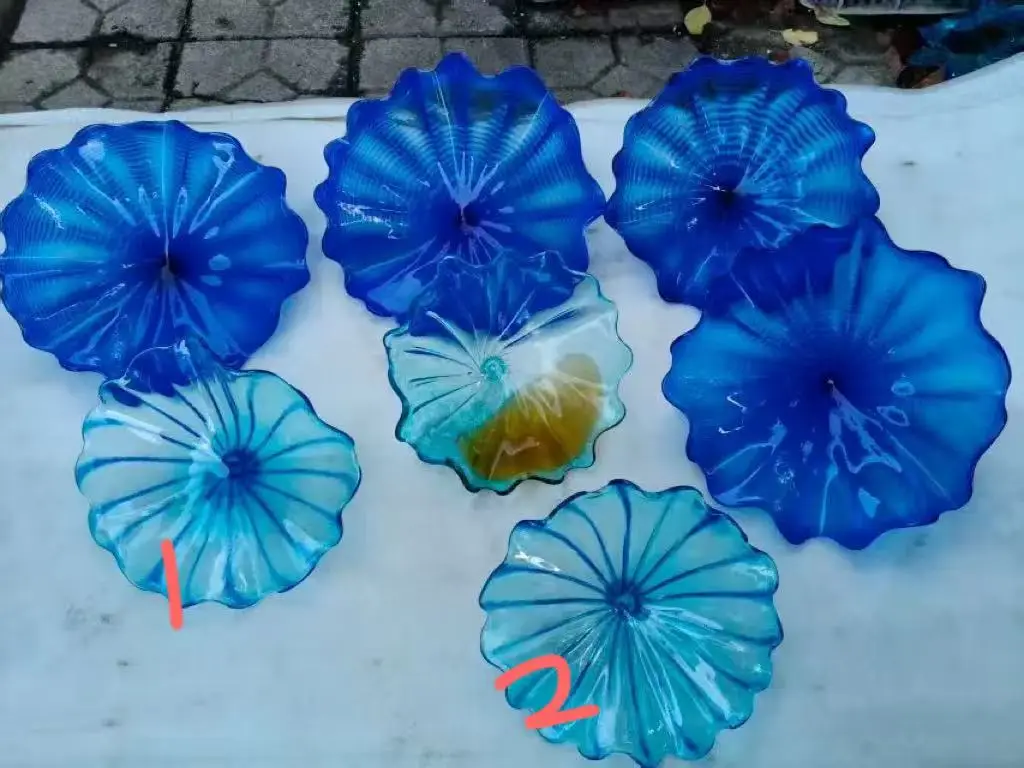 Customized Lotus Flower Wall Art 17-25cm Smaller Size Murano Glass Flower Plates