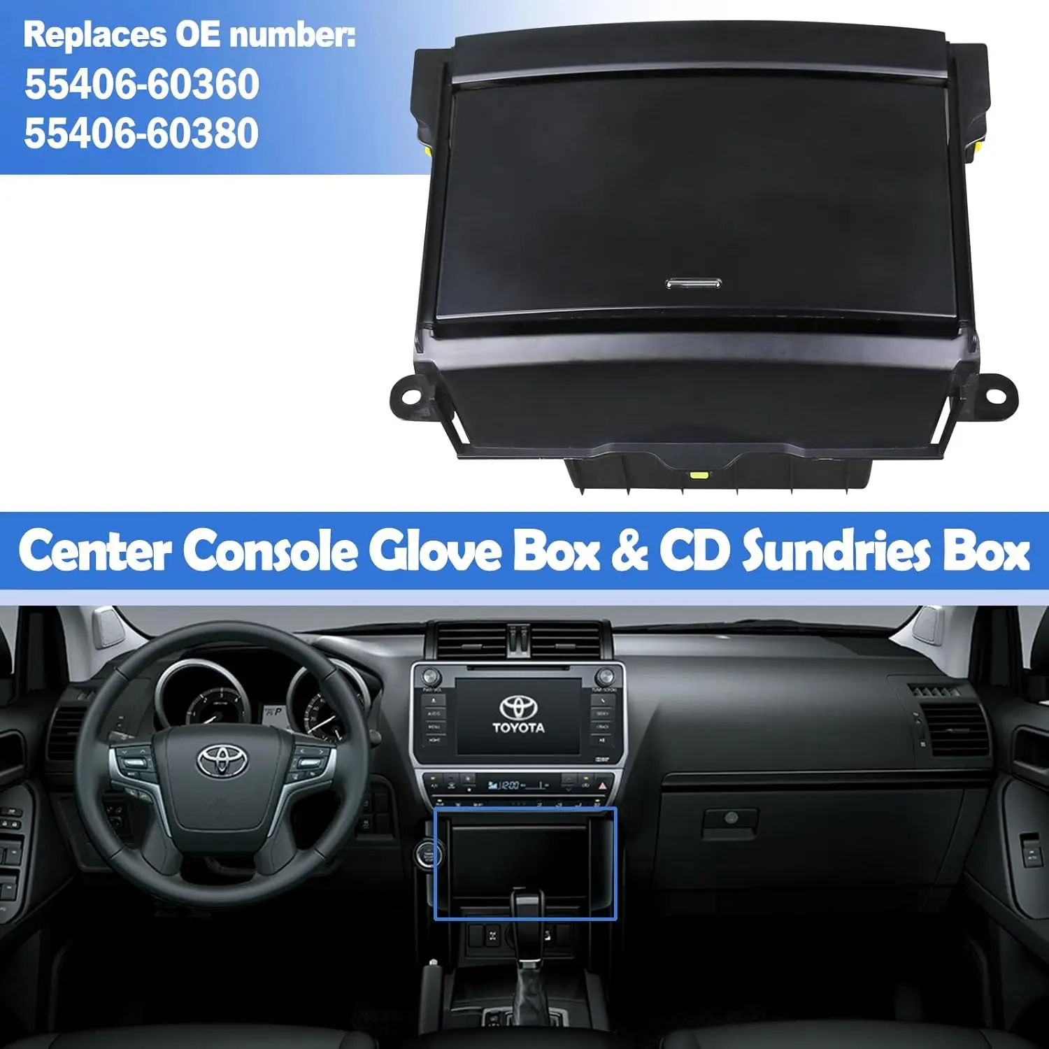 

Ящик для хранения на центральной приборной панели для Toyota Land Cruiser Prado 2010–2017, замена 55406-60360, органайзер для перчаточного отделения, консоль