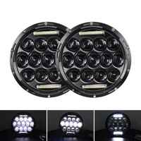 75W 7'' Led Headlight H4 High Low Beam Round Cars Running Lights for JK Lada Niva 4x4 Loaf UAZ Ural Hunter Hummer