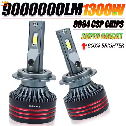 H4 H7 Car LED Headlight 9000000LM 1300W 2026 New Super Bright Plug And Play Bulb H11 H8 H9 9005 9006 HB3 2pcs 6000k Wireless Led